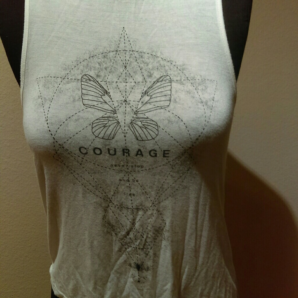 Assymtrical cut out tank top